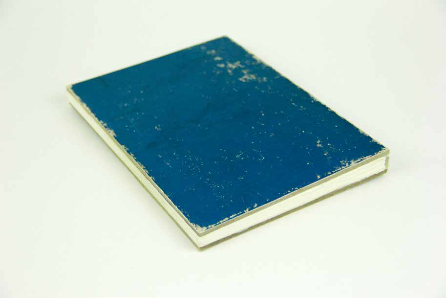 Plain back cover with a weathered blue finish